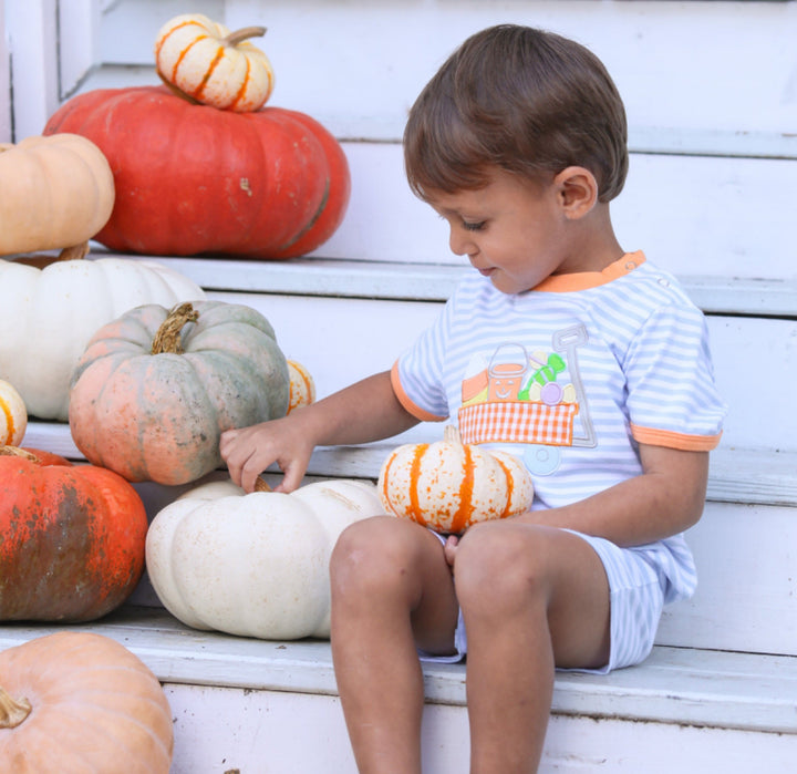 Halloween Wagon Boy Romper