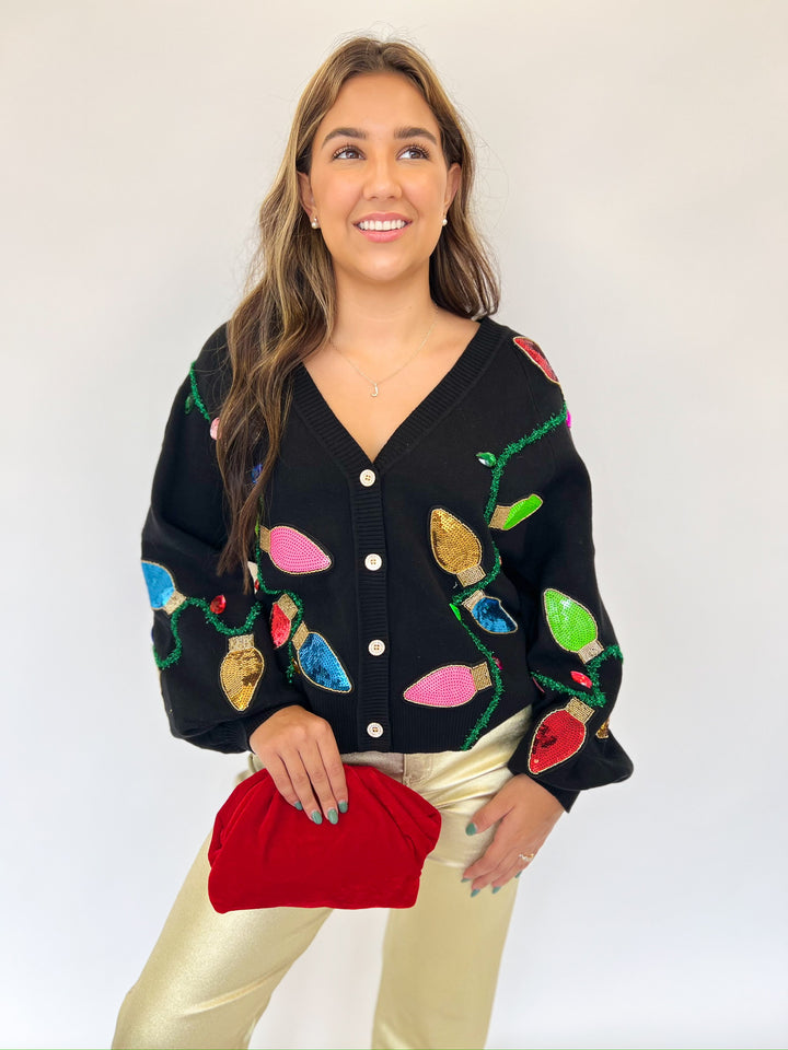 Multi Christmas Light Cardigan