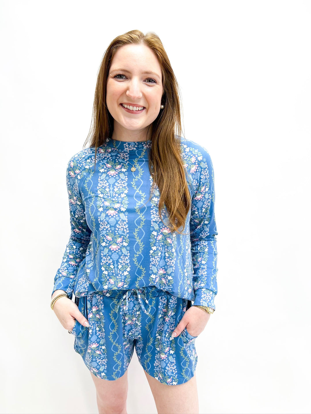 Annie Ivy Lane Blue Short Set Pajamas