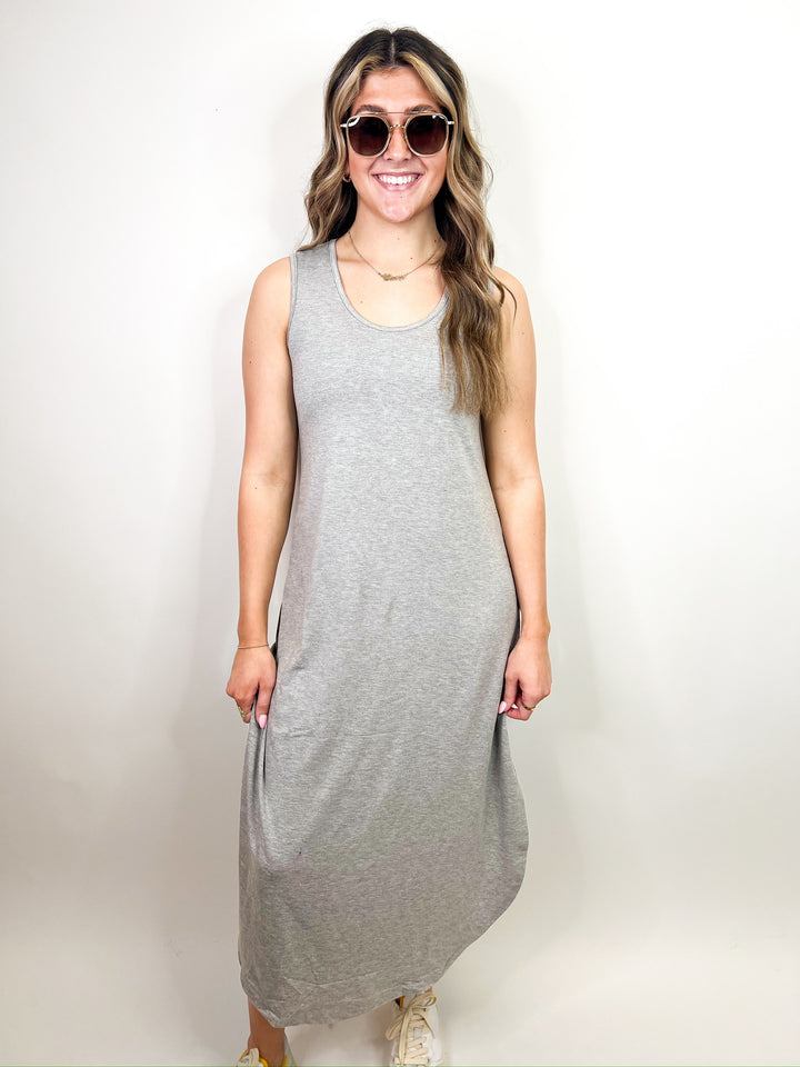 Rayon Scoop Midi Dress