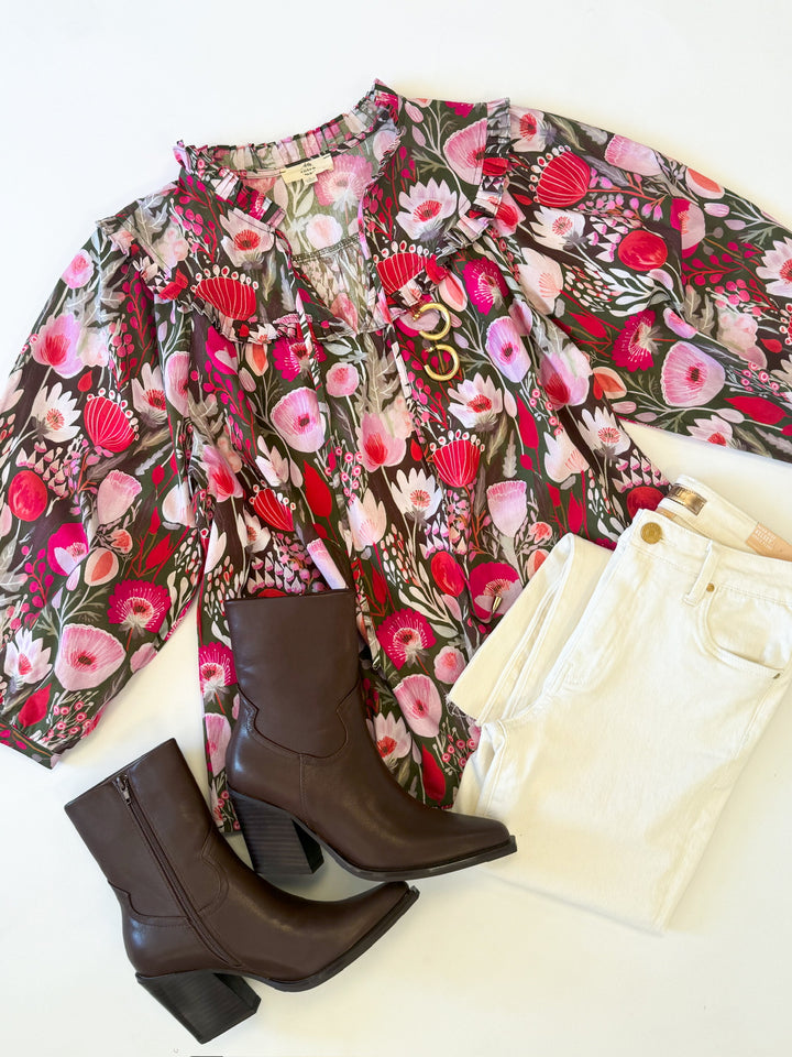 Ruby Flower Power Top