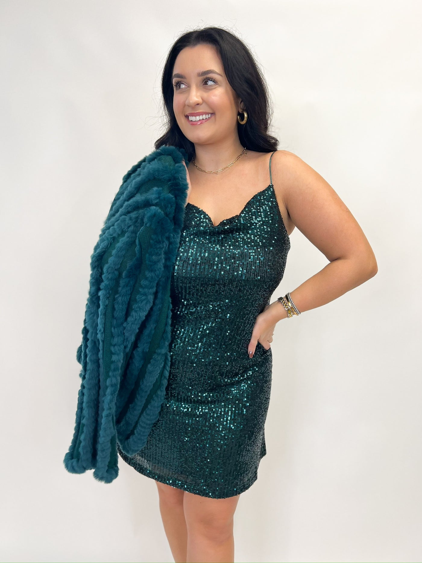 Carson Emerald Sequin Dress
