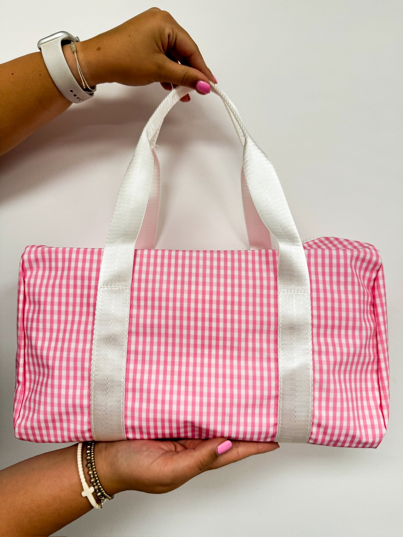 Pink Gingham Small Duffle