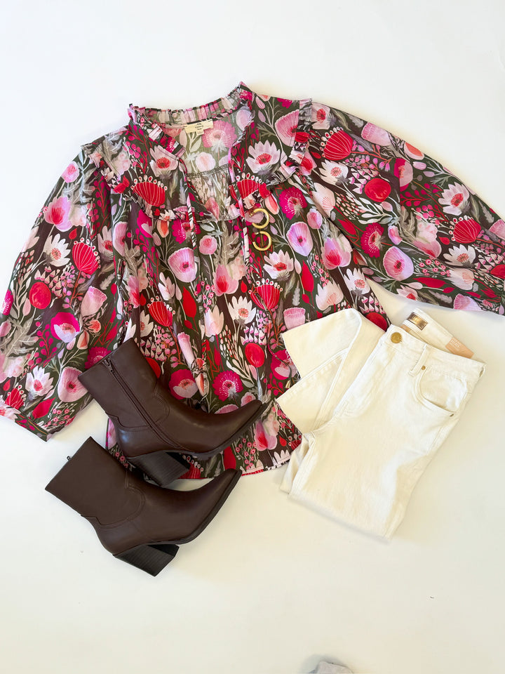 Ruby Flower Power Top