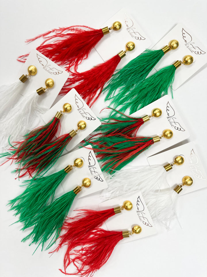 Feather Drop Earrings