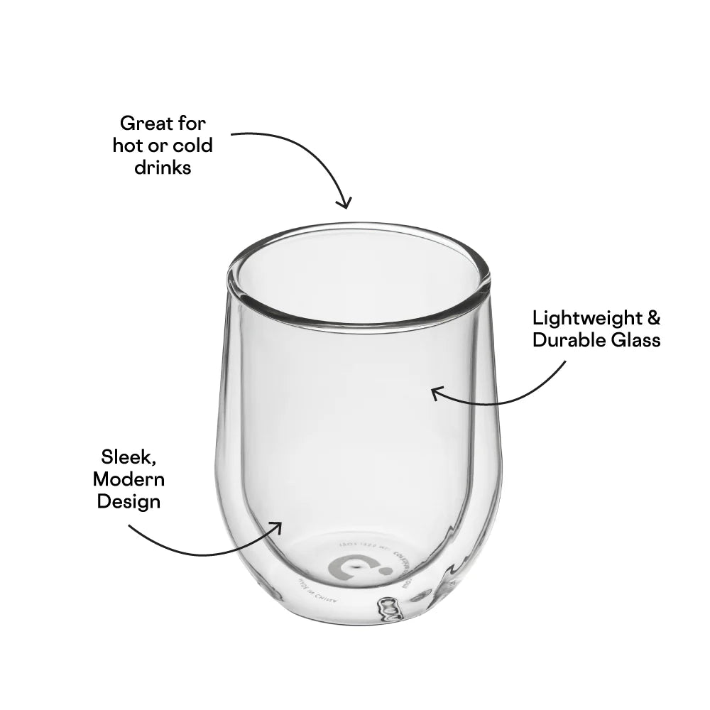 Clear Stemless Glass Double Pack