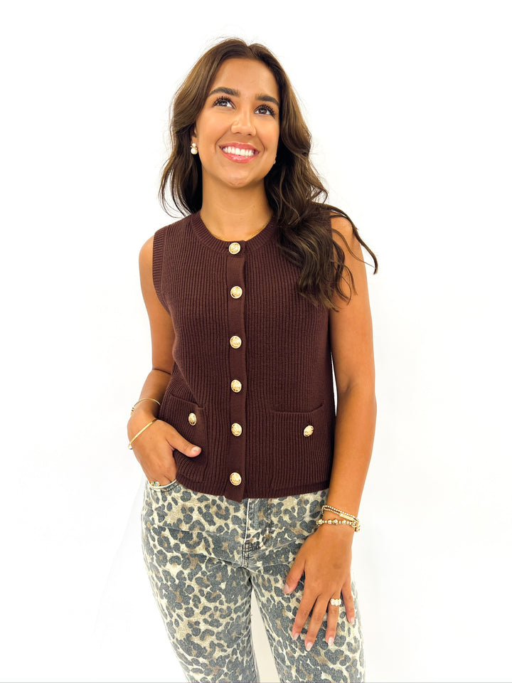 Chocolate Aliya Sweater Vest