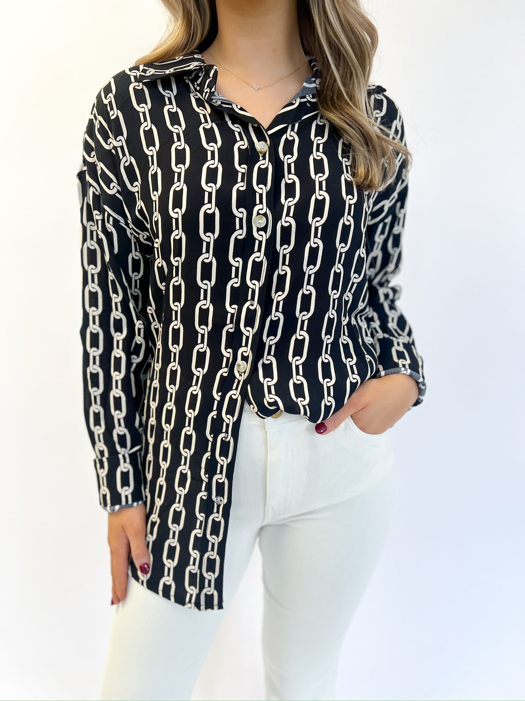 Black Anchor All Blouse