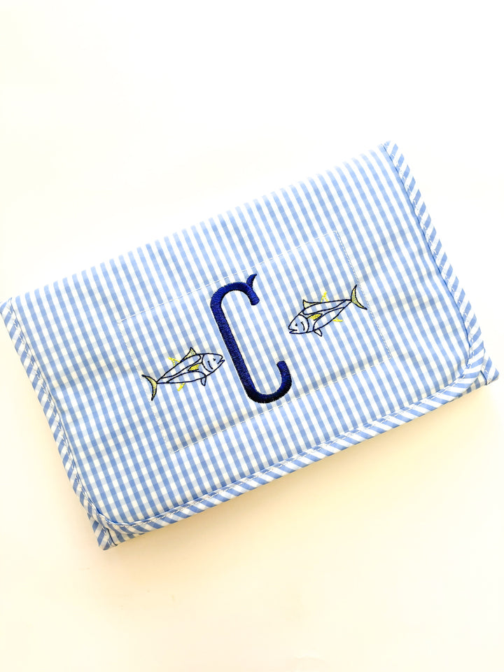 Sky Gingham Changing Pad