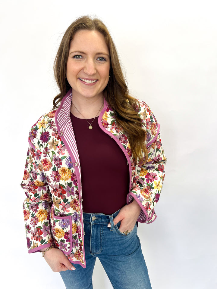Lavender Flower Sarah Puffer Jacket