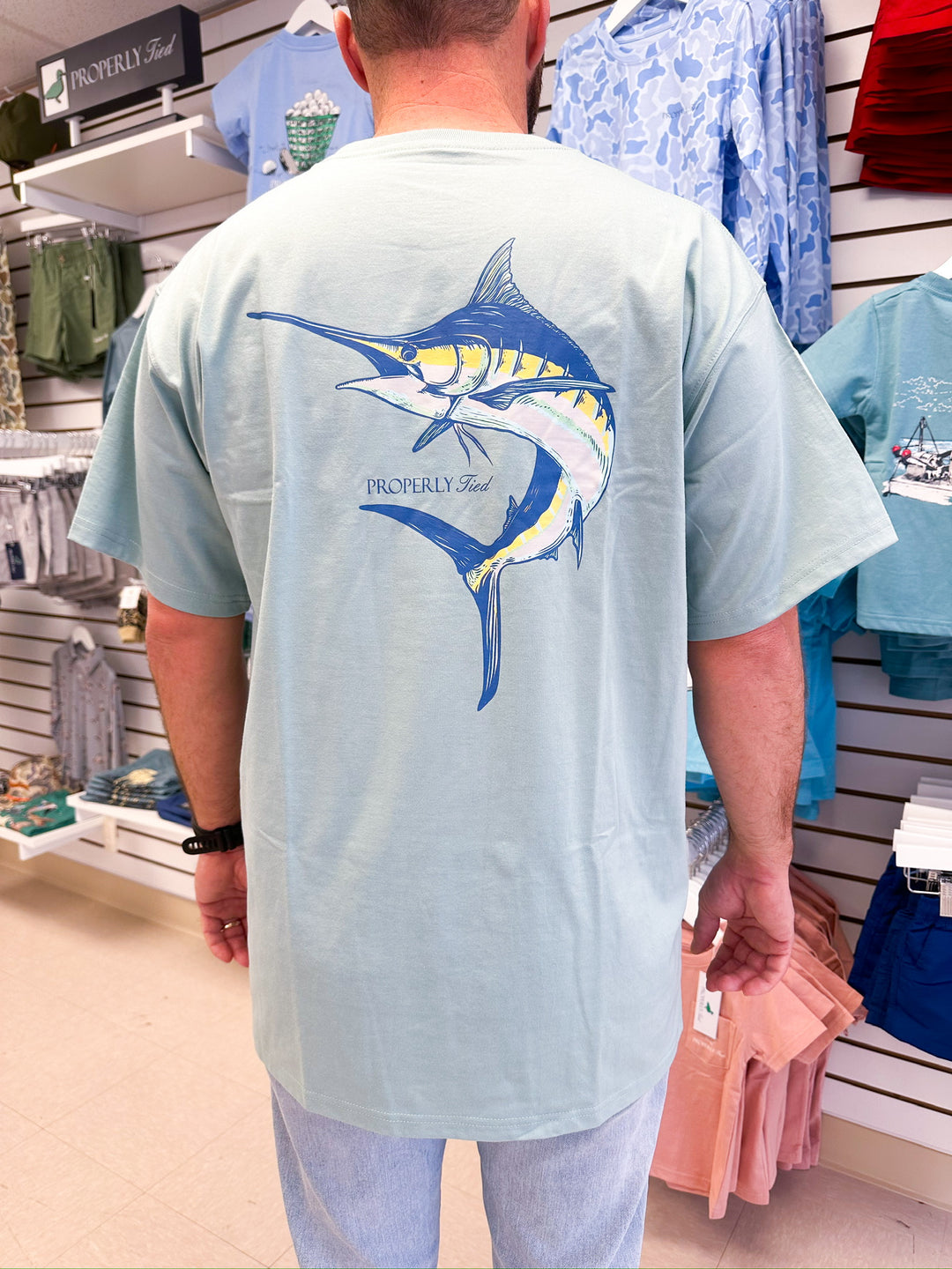 Blue Marlin Marine Mist Mens Tee