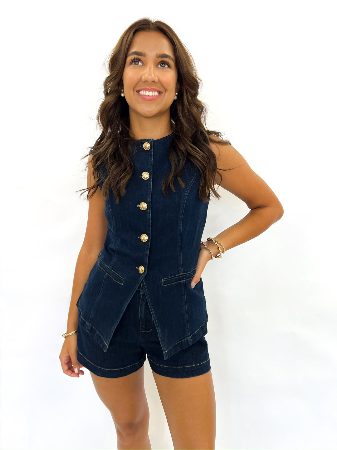 Vintage Denim Button Up Set