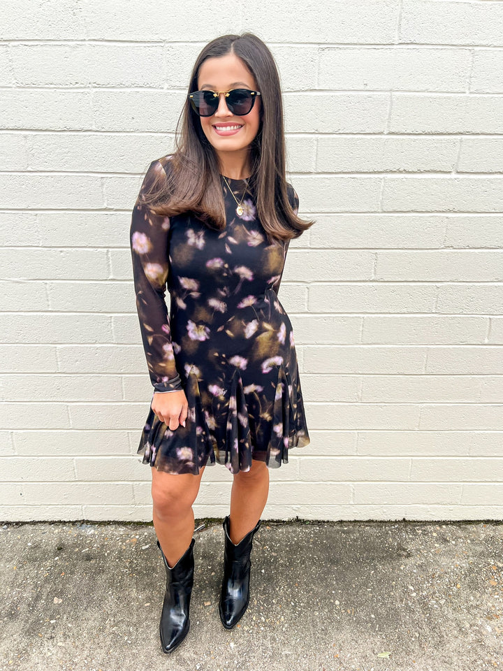 Black Ditsy Floral Bliss Dress