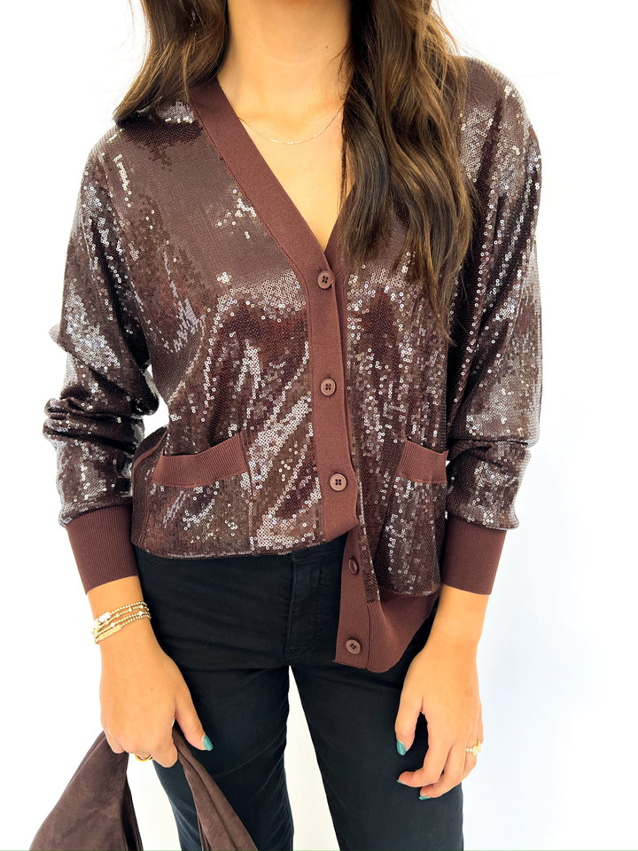 Dark Chocolate Sequin Cardigan