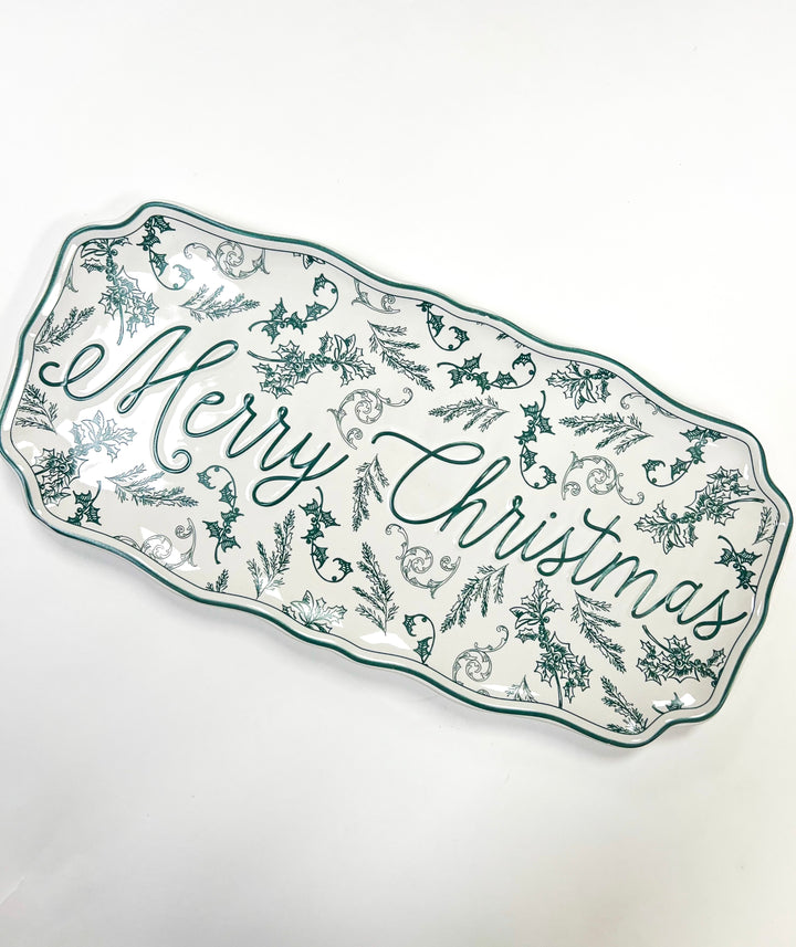 Merry Green Toile Tray