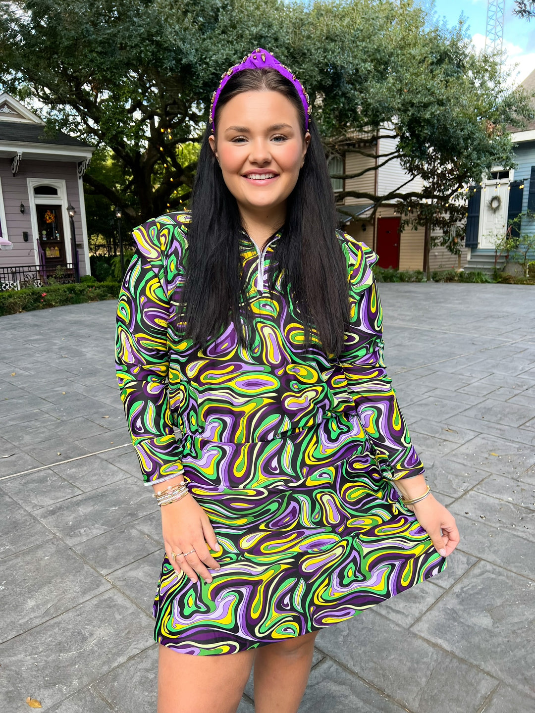 Mardi Gras Marble Molly Skort