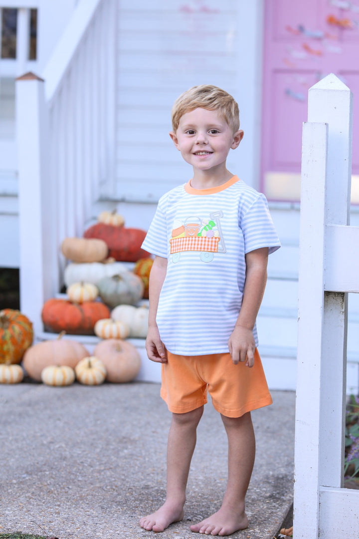 Halloween Wagon Boy Short Set