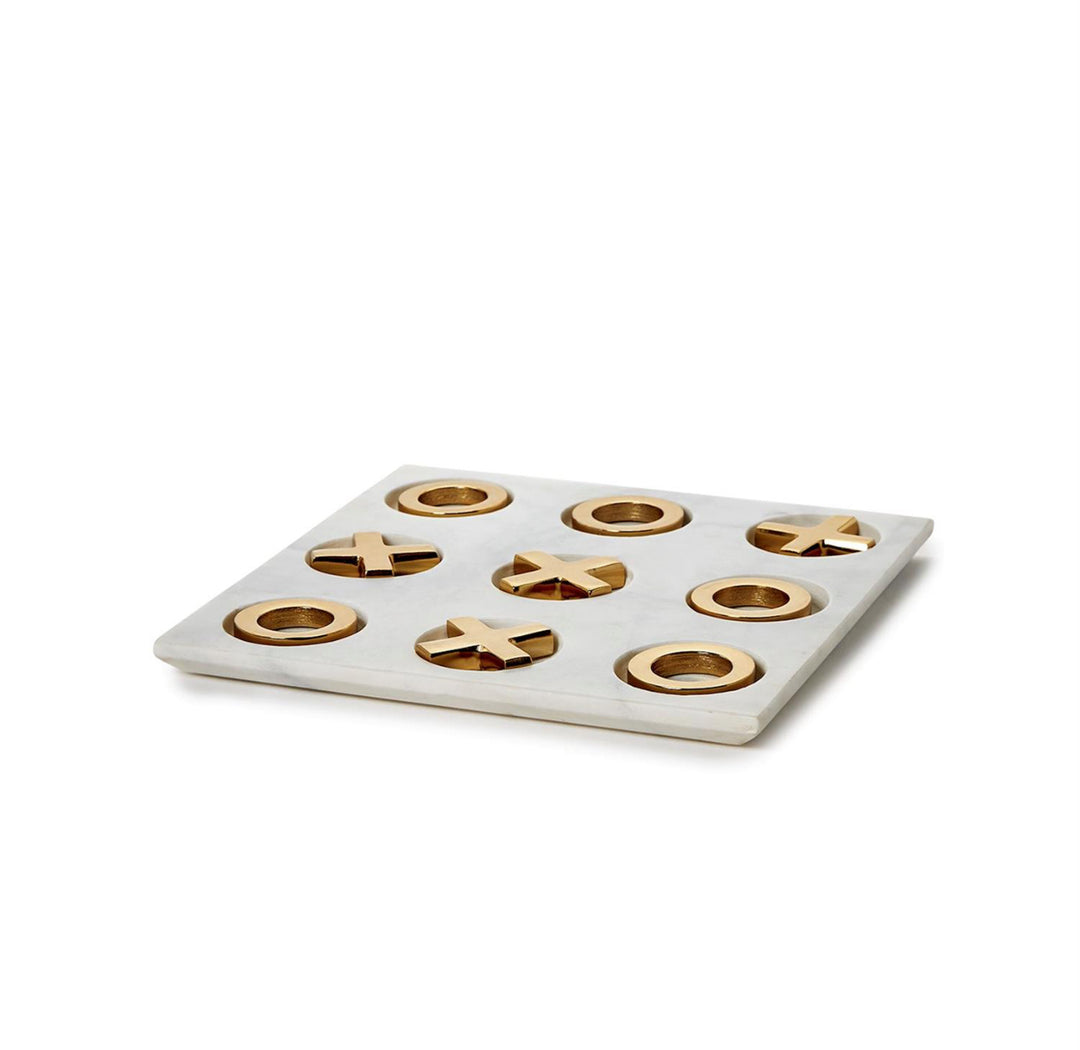 Gold and White Tic-Tac-Toe