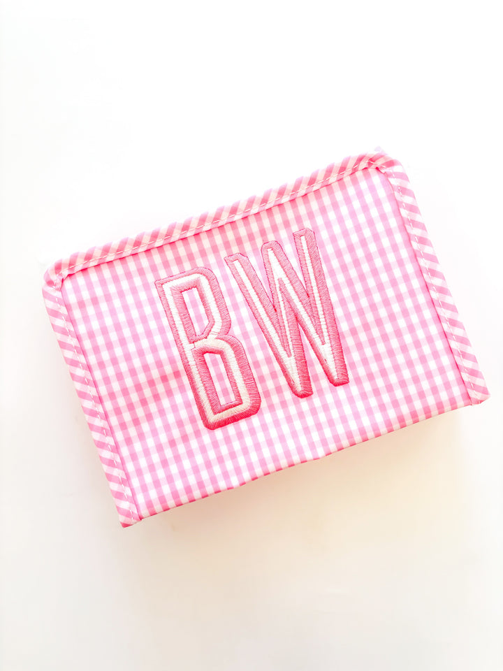 Pink Gingham Roadie Zip Pouch
