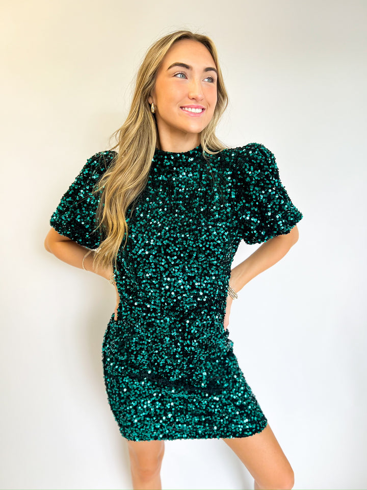 Emerald Open Back Dress