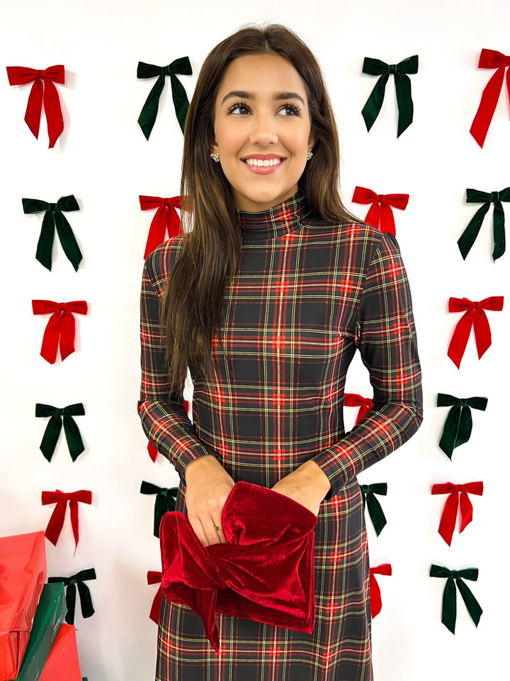 Yuletide Plaid Daisy Midi Dress