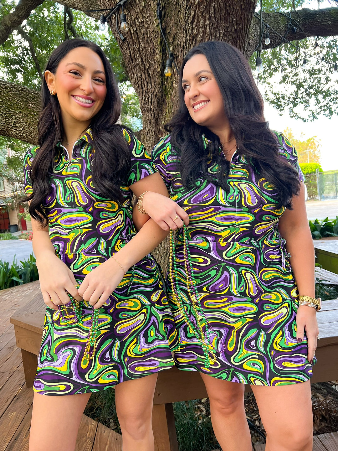 Mardi Gras Marble Ivy 2.0 Dress