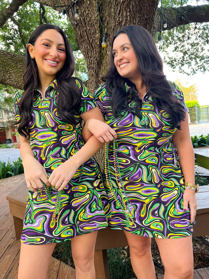 Mardi Gras Marble Ivy 2.0 Dress