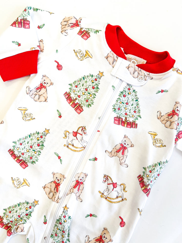 Holiday Time Zipped Footie