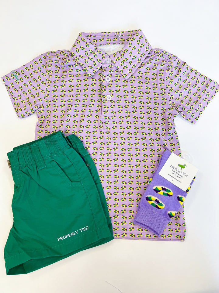 King Cake Purple Inlet Boys Polo