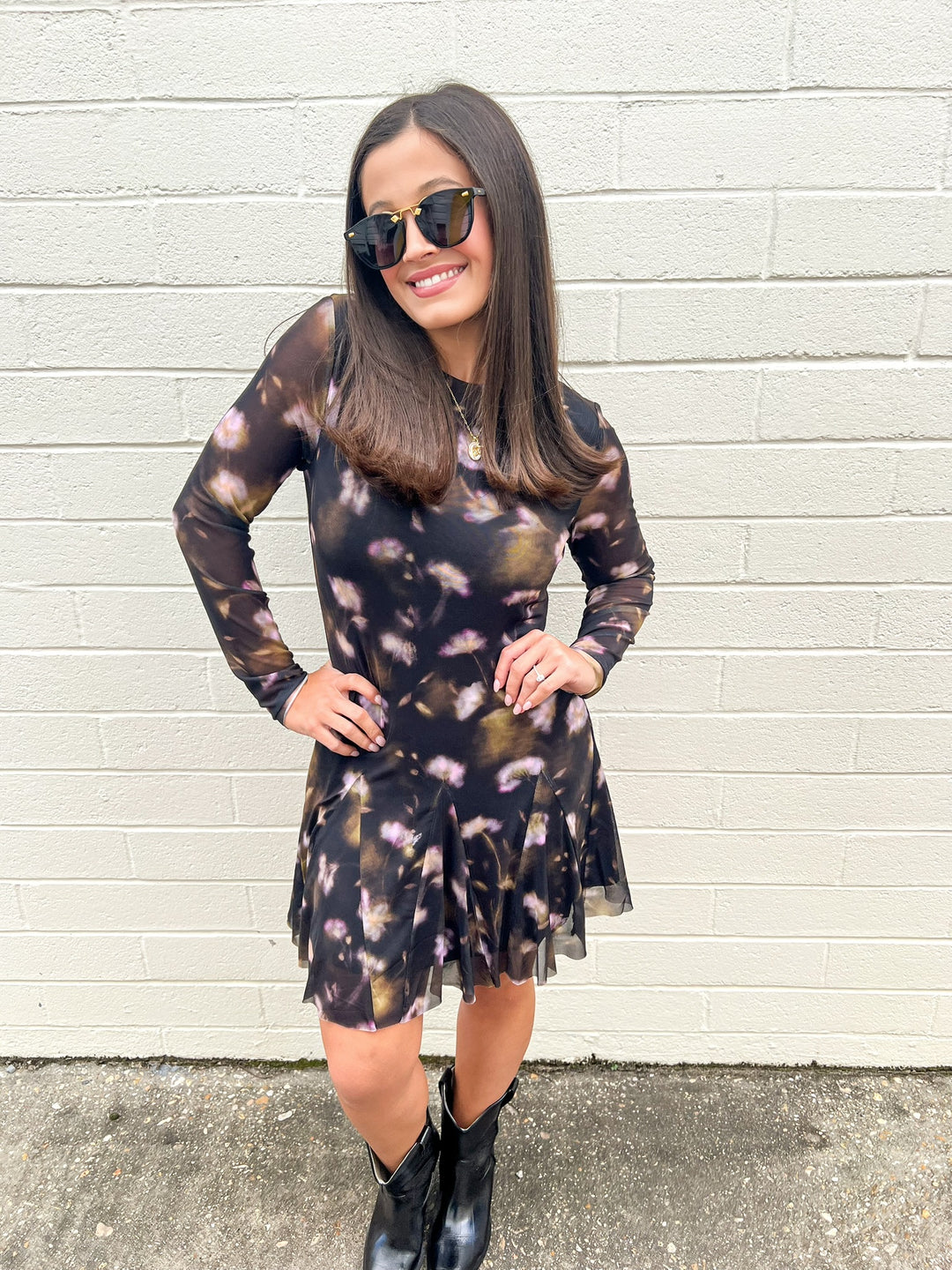 Black Ditsy Floral Bliss Dress