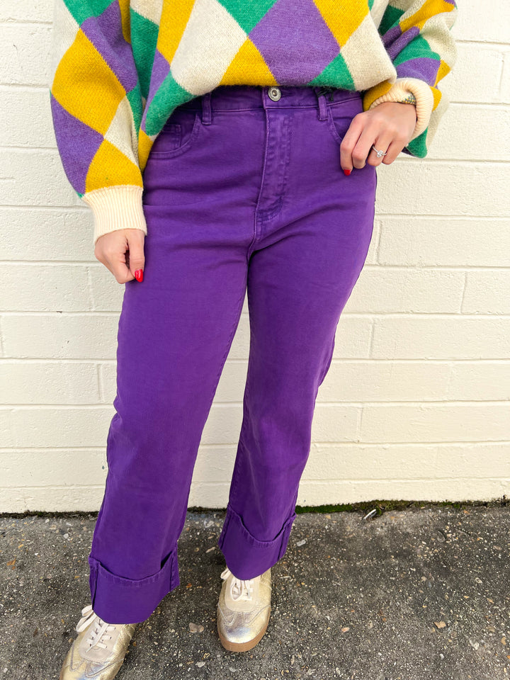 Purple Straight Leg w/ Hem