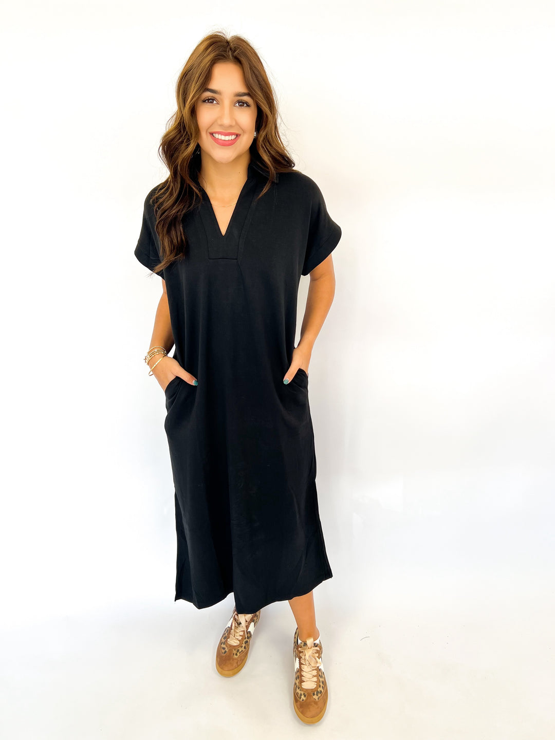 Black Lounge Midi Dress
