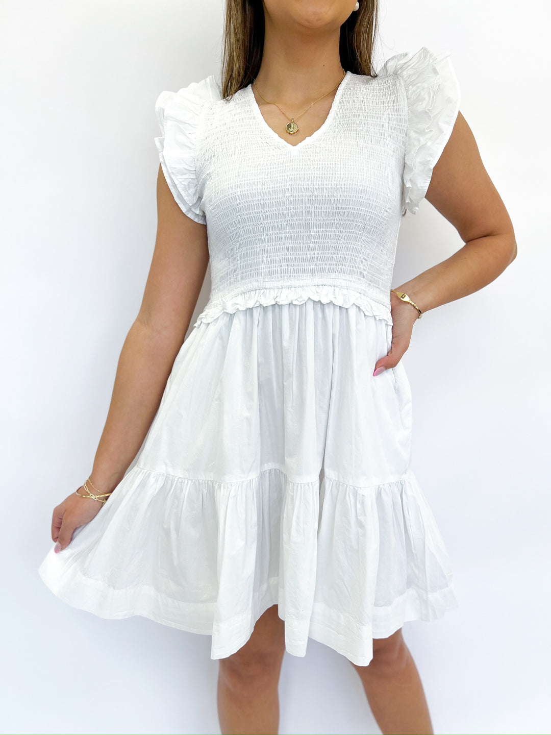 White Ruffle Dress