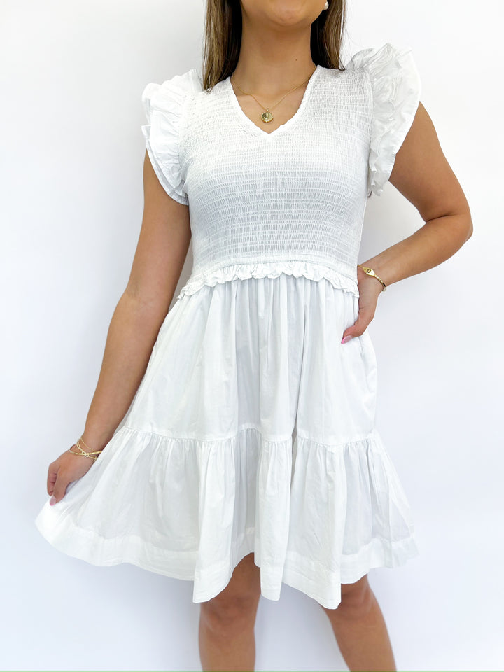 White Ruffle Dress