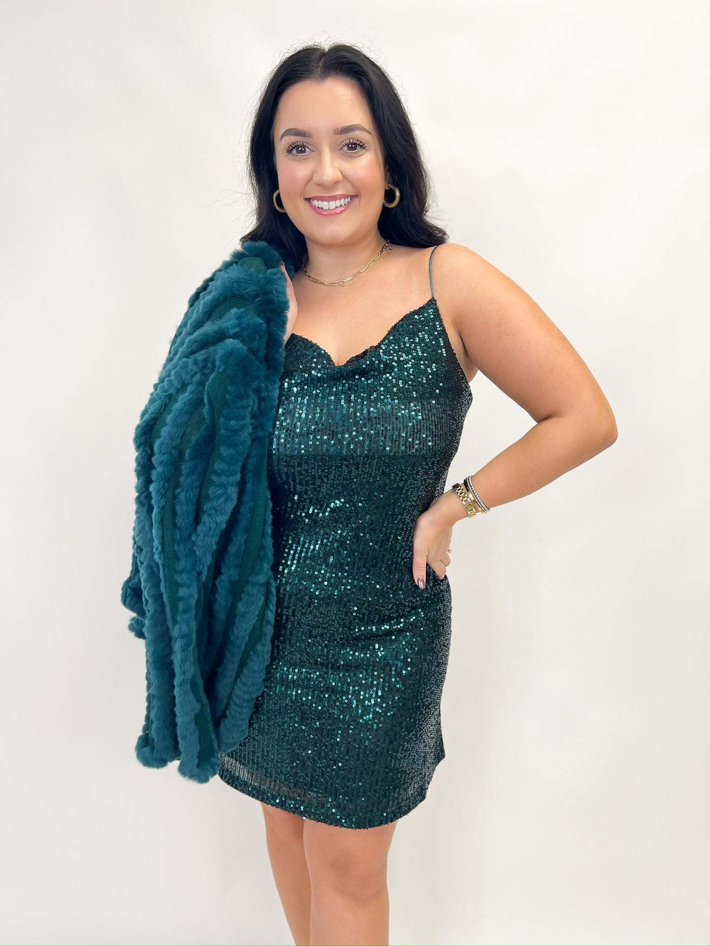 Carson Emerald Sequin Dress