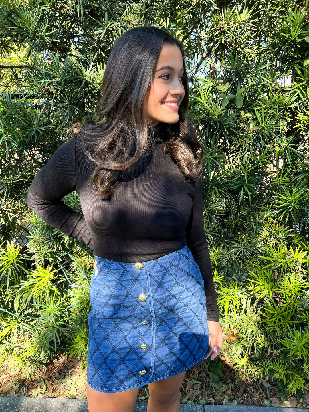 Denim Stitch Novelty Skirt