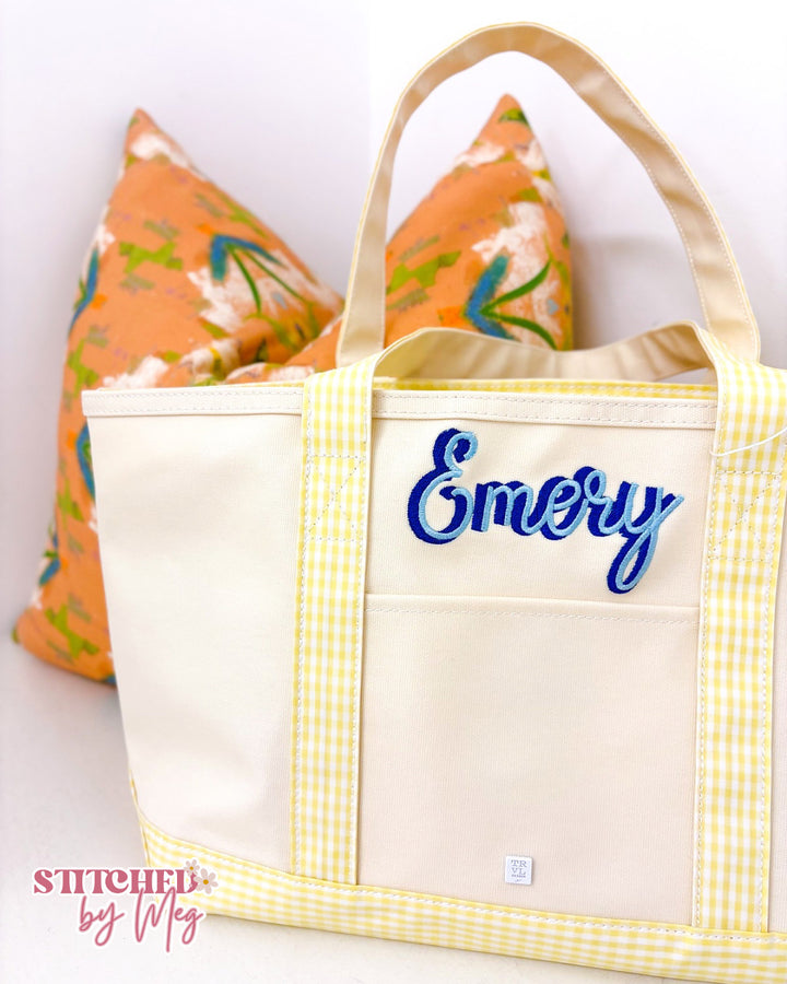 Buttercup Trim Coated Canvas Medium Tote