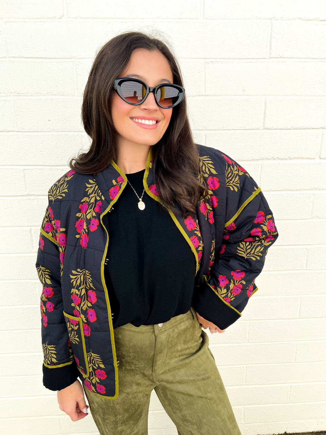 Black Pottery Floral Jacket