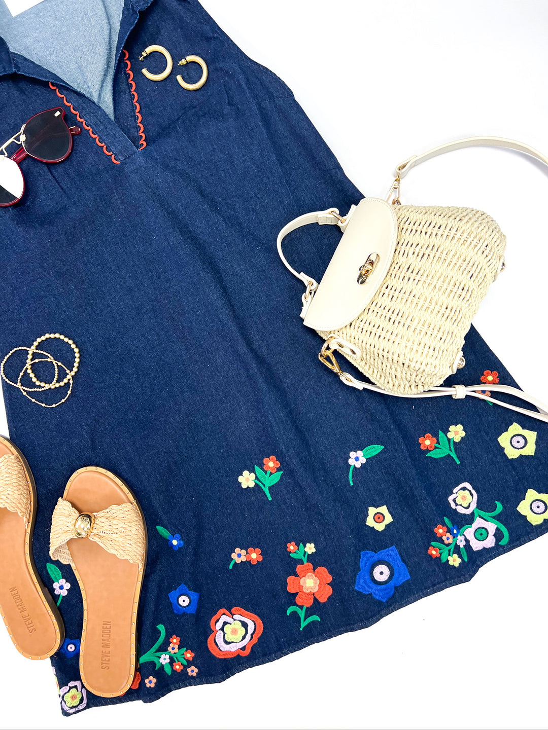 Indigo Sleeveless Collared Mini Dress