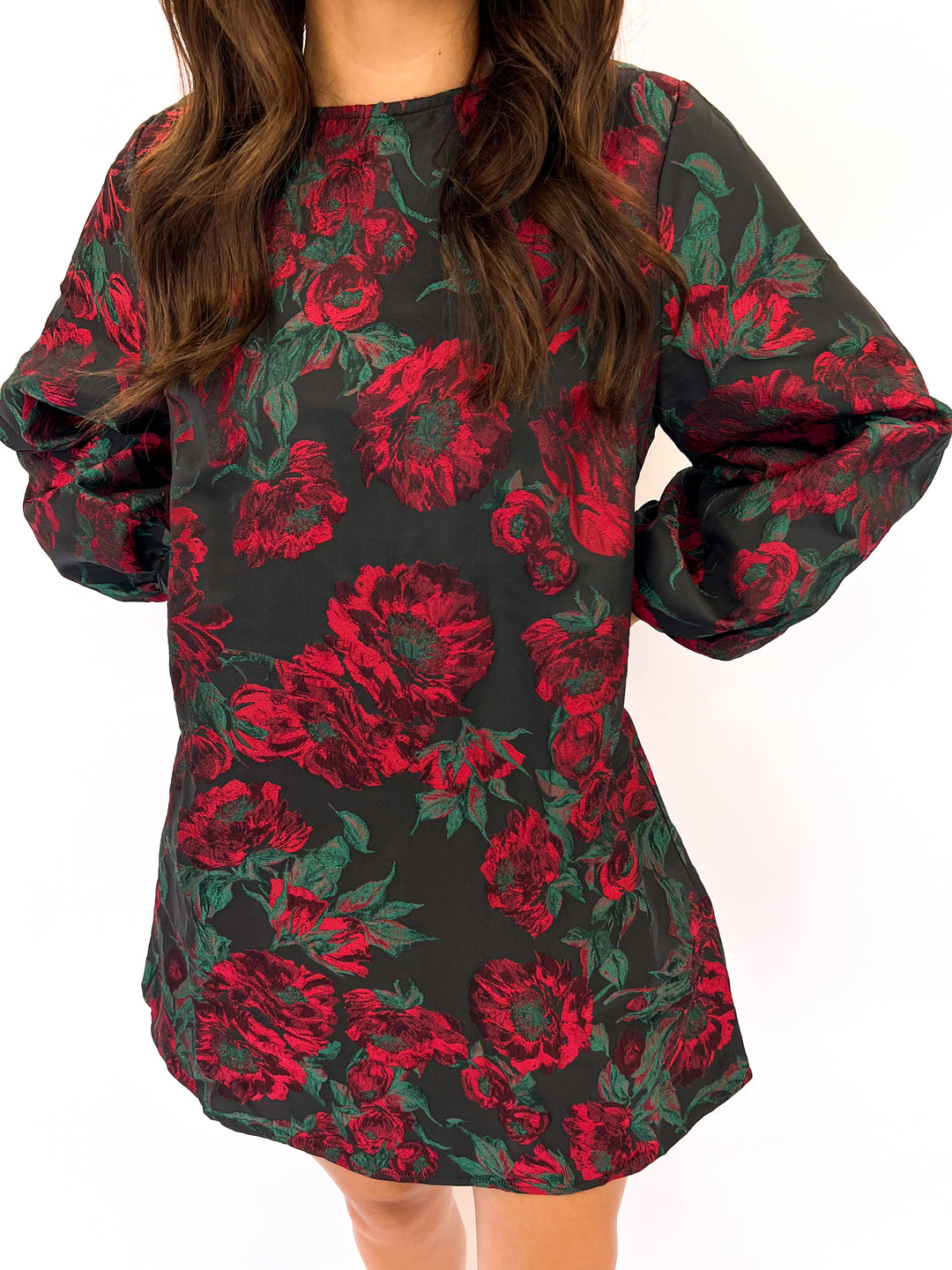 Black Rose Jacquard Dress