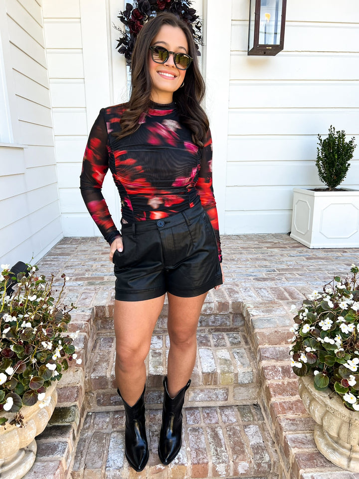 Taylore Blurry Flower Top