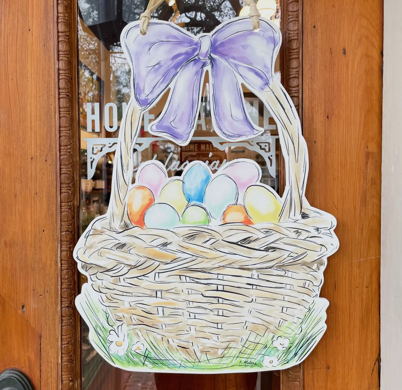 Easter Egg Basket Door Hanger