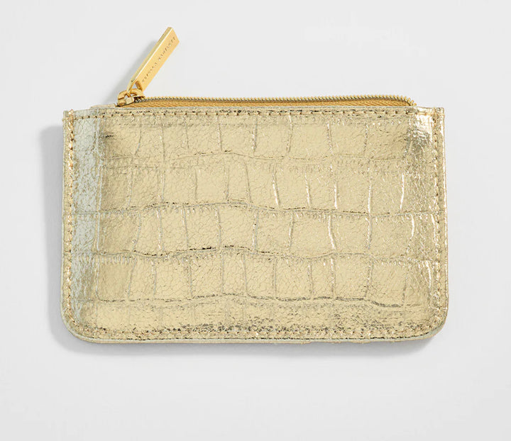 Gold Croc Card Purse