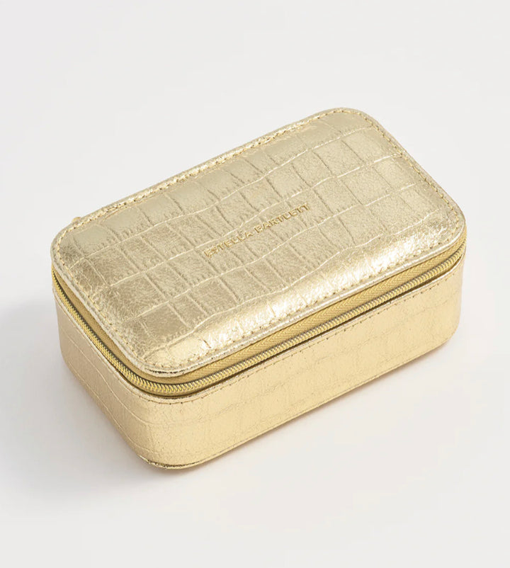 Gold Croc Mini Jewelry Box