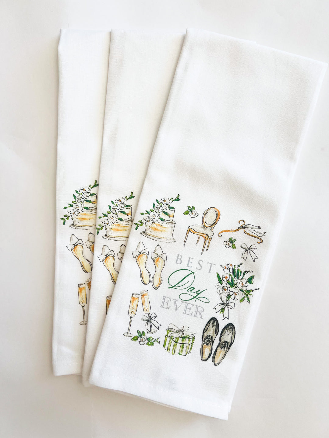 Hand Painted Best Day Ever Kitchen Towel