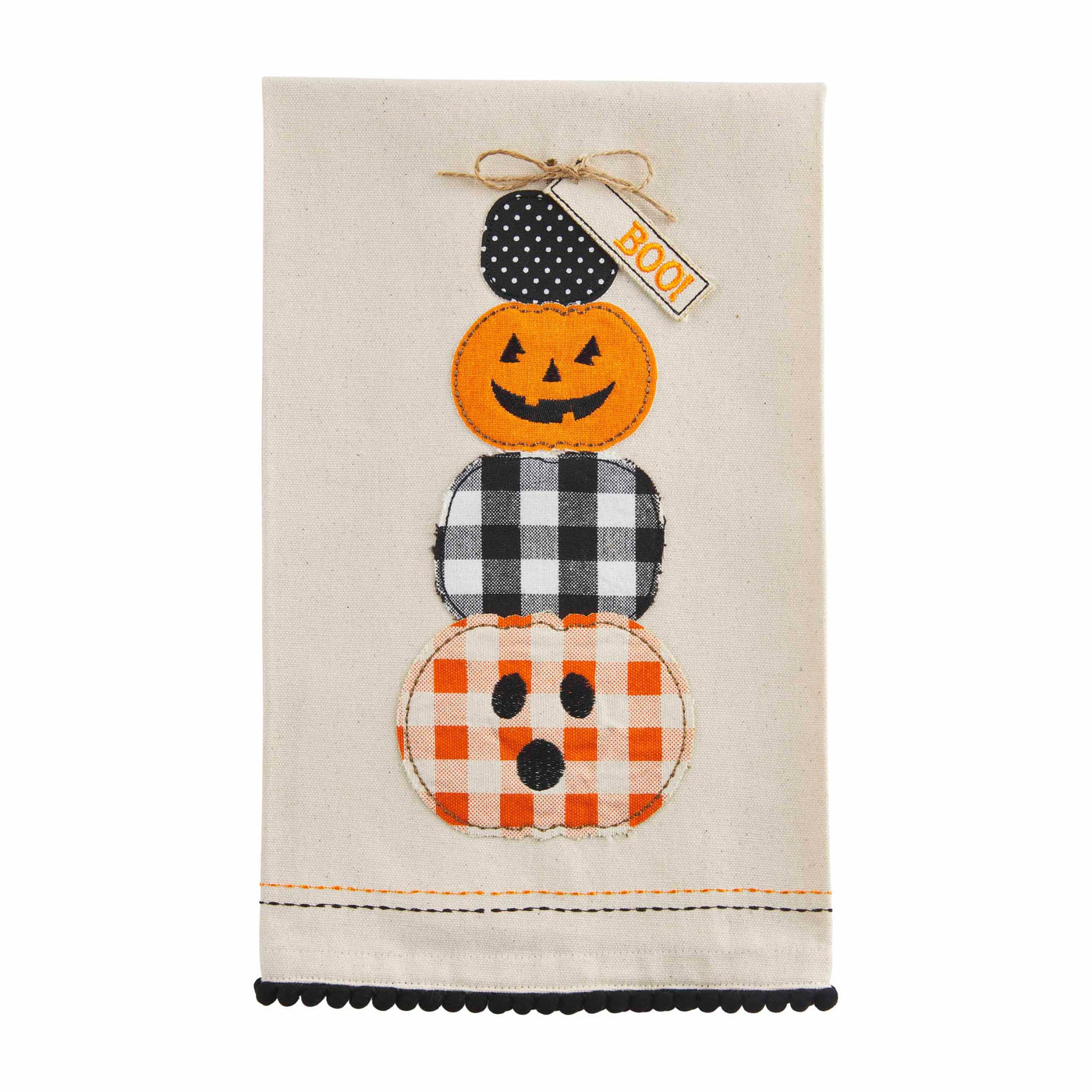 Stacked Pumpkin Embroidered Towel