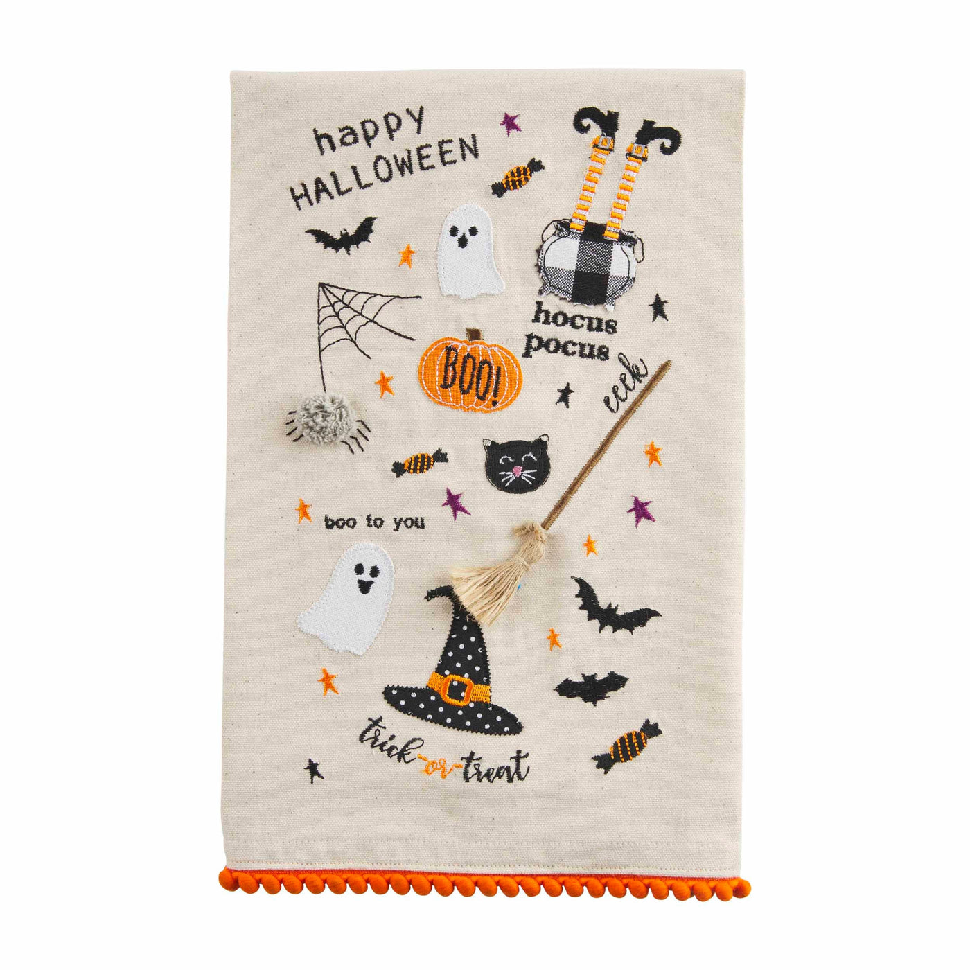 Happy Halloween Embroidered Towel