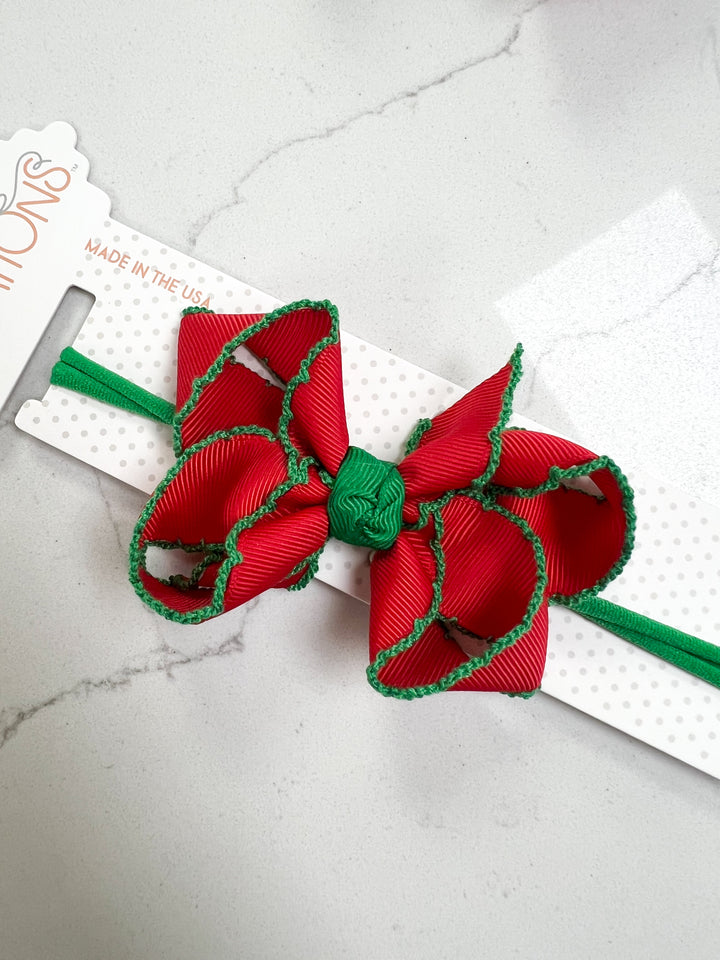Crochet Edge Bows on Headband MED