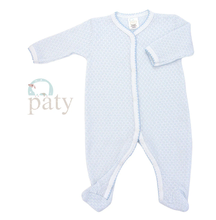 Blue Knit Footie