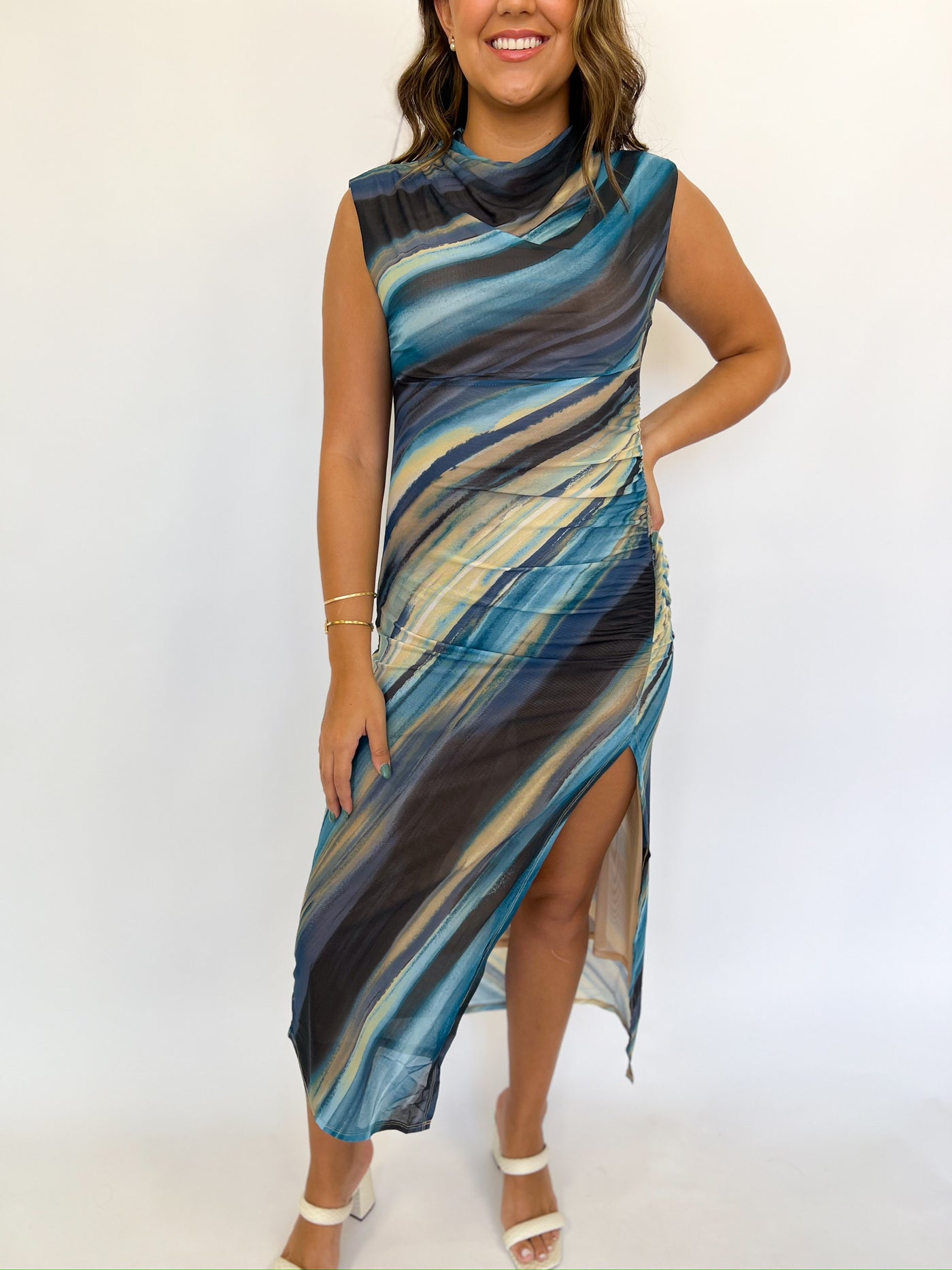 Blue Oslo Midi Dress